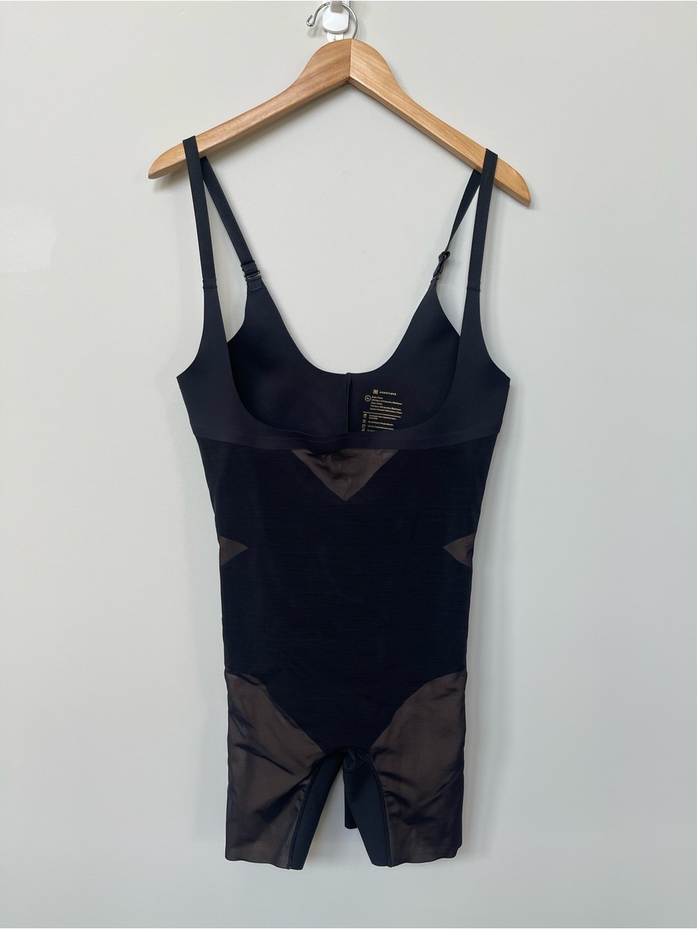 Honeylove | Open Bust Mid Thigh Bodysuit Black Mesh Adjustable Shapewear XL - Picture 2 of 7